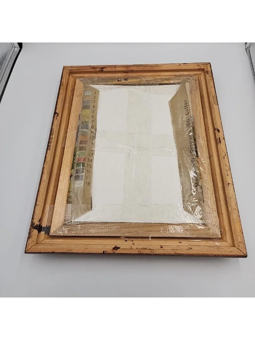 Vintage Alpine Lodge Mountain Cross Stitch Art Framed Landscape Anniversary